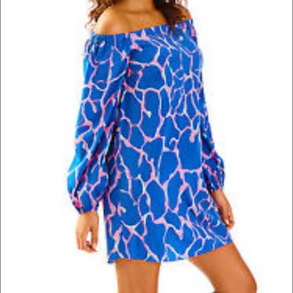 Lily Pulitzer Adira stretch silk off the shoulder